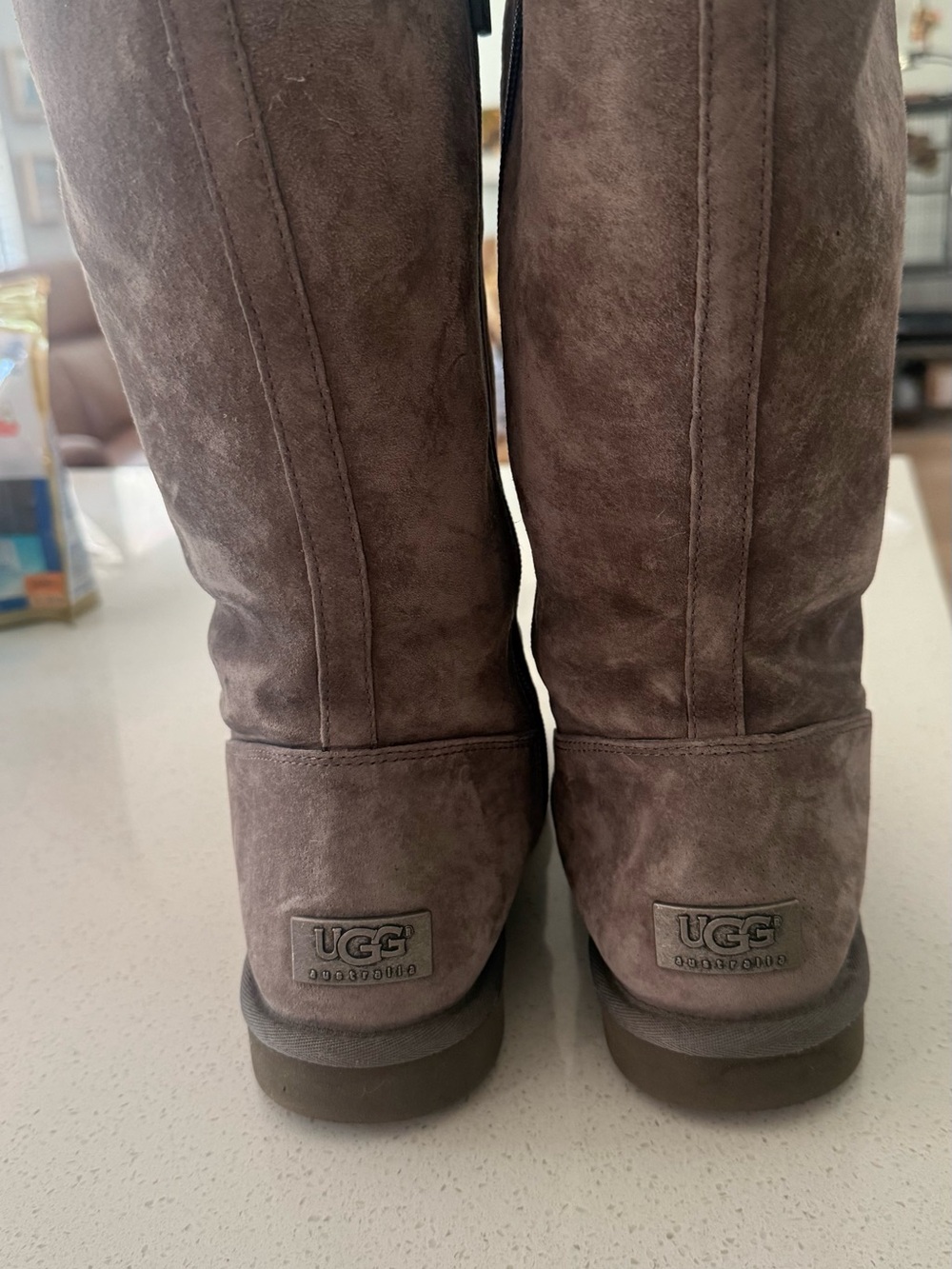 Uggs Tall Suede Winter Boots - Gray - Picture 6 of 6